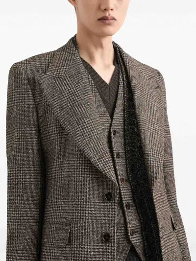 Dolce & Gabbana Single-breasted Felted Jacket In Multi