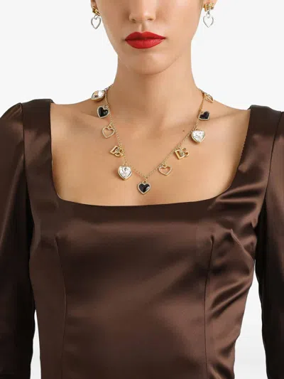 Dolce & Gabbana Stretch Satin Dress In Brown