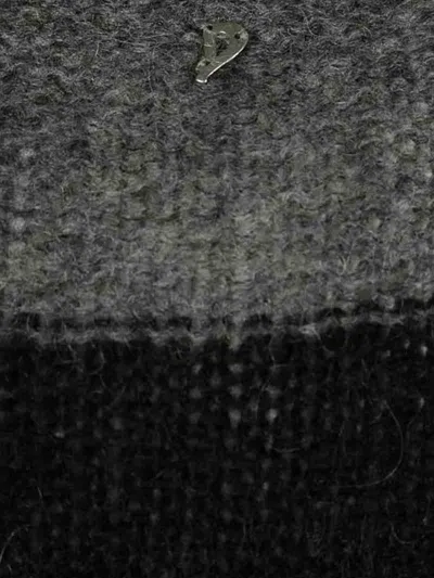 Dondup Striped Mohair Blend Sweater In Gray