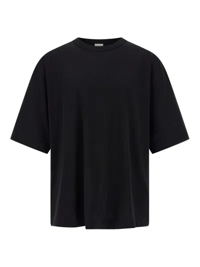 Dries Van Noten Essential Black T-shirt Crafted From Premium Cotton In Black