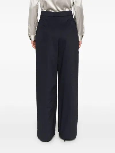 Emporio Armani Cotton Wide-leg Trousers In Blue