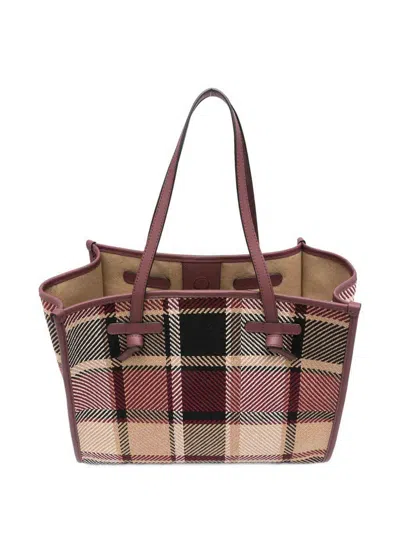 Gianni Chiarini Shopper With Check Pattern In Red