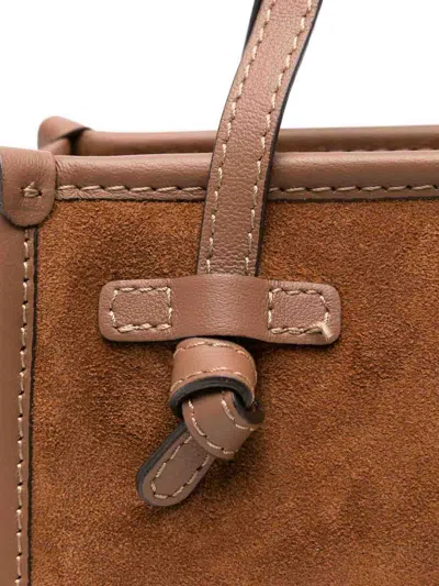 Gianni Chiarini Structured Brown Calfskin Shopper With Detachable Strap In Brown