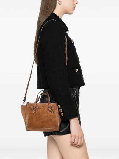 Gianni Chiarini Structured Brown Calfskin Shopper With Detachable Strap In Brown