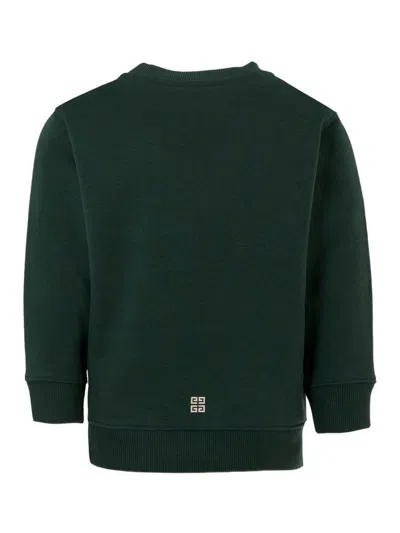 Givenchy Green Sweatshirt For Kids With Logo In Green