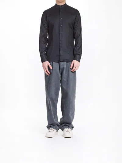 Karl Lagerfeld Koreana Lino Shirt In Black