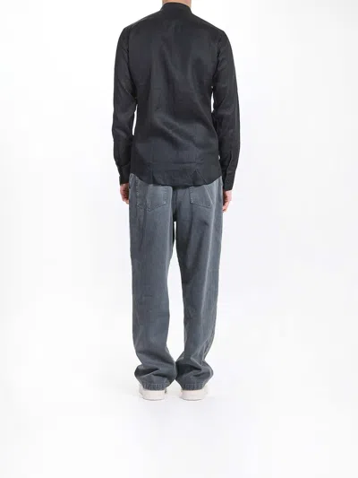 Karl Lagerfeld Koreana Lino Shirt In Black