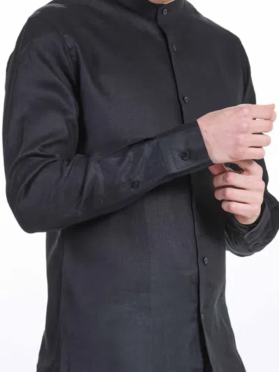 Karl Lagerfeld Koreana Lino Shirt In Black