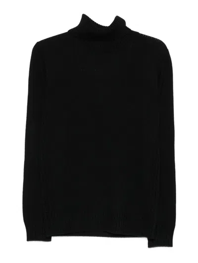 Kangra Cashmere Ribbed Turtleneck Sweater In Wool In Black