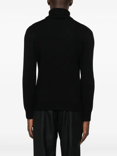 Kangra Cashmere Ribbed Turtleneck Sweater In Wool In Black