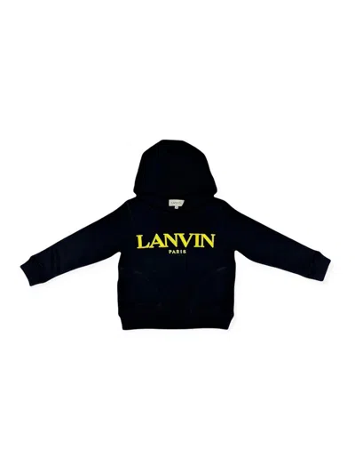 Lanvin Hooded Sweatshirt And Logo In Black