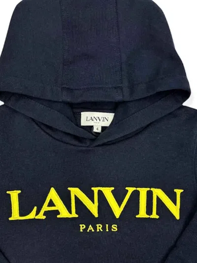 Lanvin Hooded Sweatshirt And Logo In Black