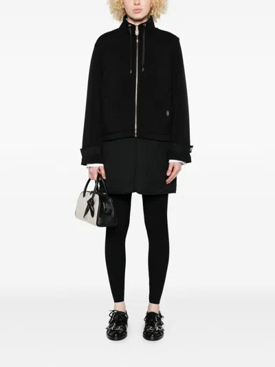 Liu •jo Quilted-panel Zip-up Scuba Jacket In Black