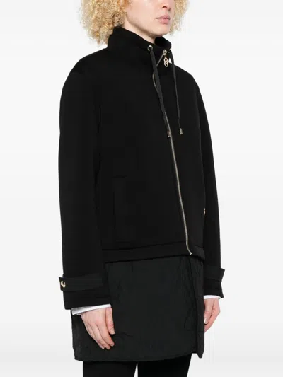 Liu •jo Quilted-panel Zip-up Scuba Jacket In Black