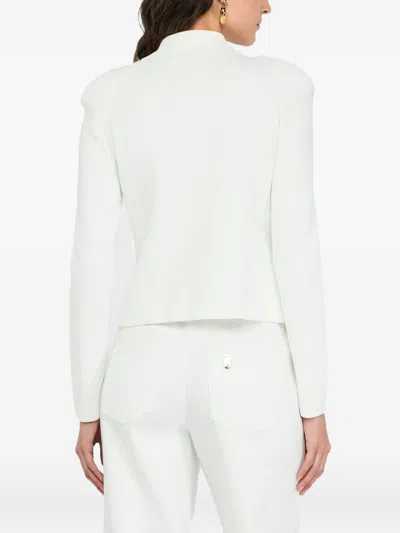 Liu •jo Liu Jo Fitted White Jacket With Classic Collar And Decorative Buttons In Red