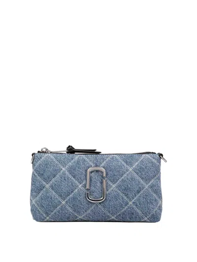 Marc Jacobs The Snapshot Quilted Denim Clutch Blue In Blue