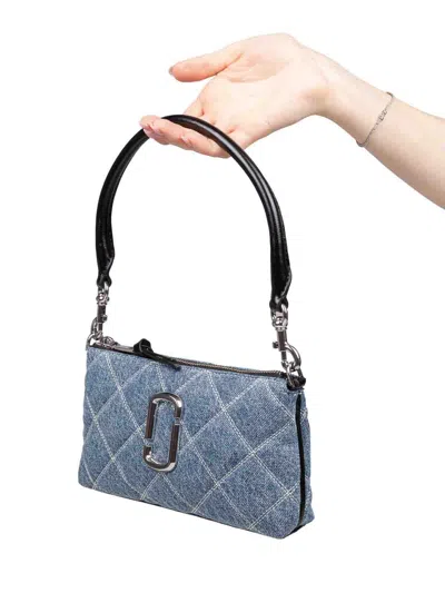 Marc Jacobs The Snapshot Quilted Denim Clutch Blue In Blue