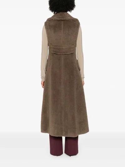 Max Mara Marrone Bronzo Alpaca Coat In Brown