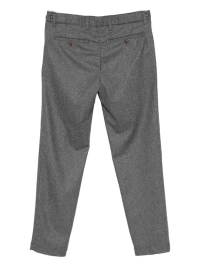 Myths Tailored Gray Trousers With Front Pleats In Gray