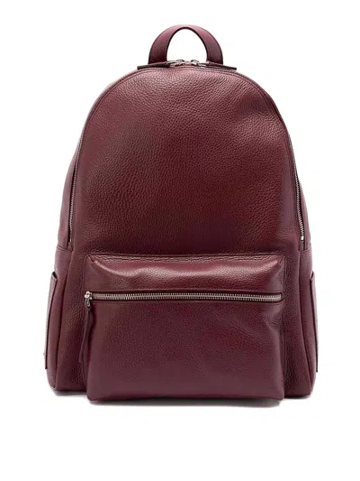 Orciani Top-handle Leather Backpack In Sand
