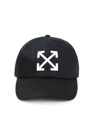 Off-white Arrow Drill Baseball Cap With 3d Embroidery In Black