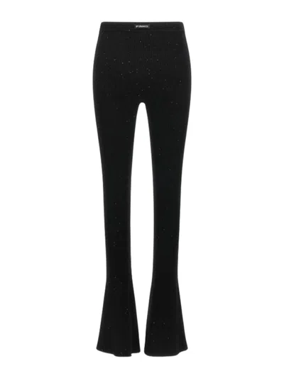 Pinko Black Wool-blend Trousers In Black