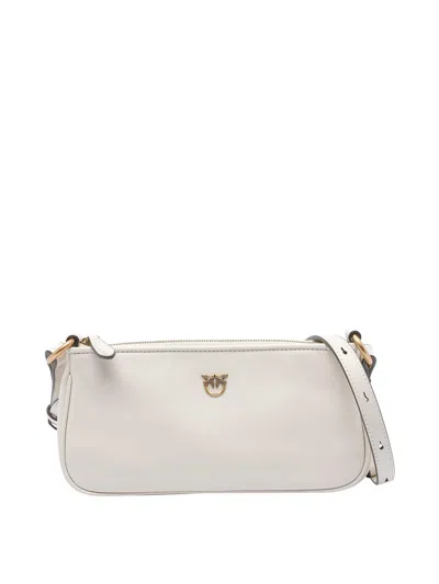 Pinko Mini Half Moon Baguette Crossbody Bag In White