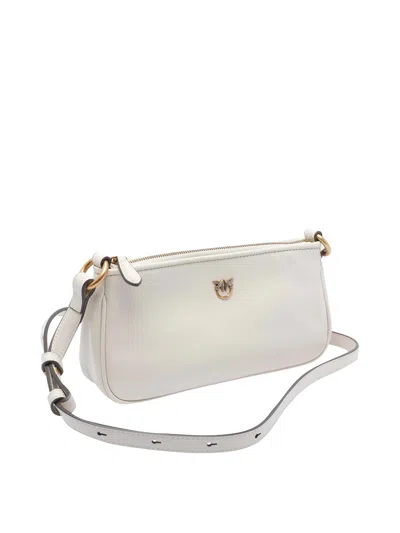 Pinko Mini Half Moon Baguette Crossbody Bag In White