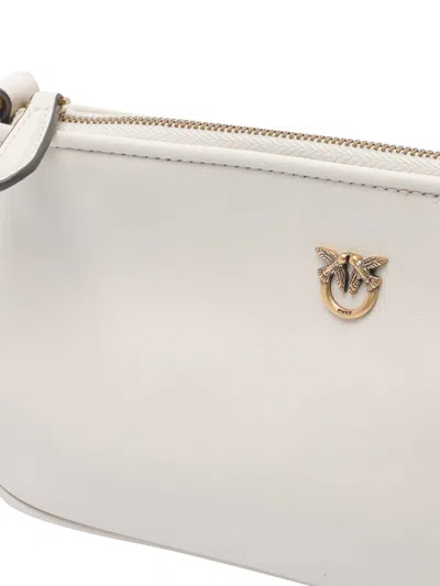 Pinko Mini Half Moon Baguette Crossbody Bag In White