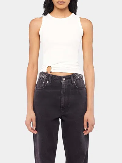 Rabanne Canotta Piercing White In Multi