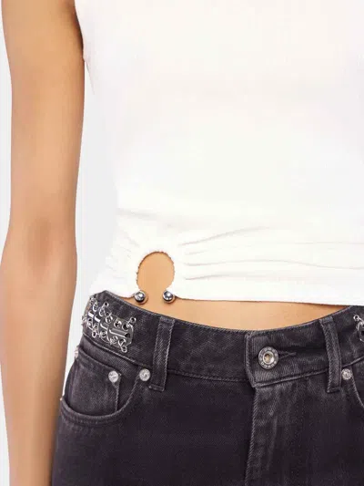 Rabanne Canotta Piercing White In Multi