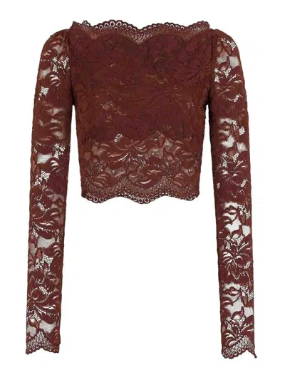 Rabanne Intricate Floral Lace Long-sleeve Top In Multi