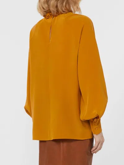 Weekend Max Mara Guido Ochre Silk Blouse In Yellow