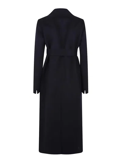 Stella Mccartney Wrap Coat With Belted Waist And Long Sleeves In Black