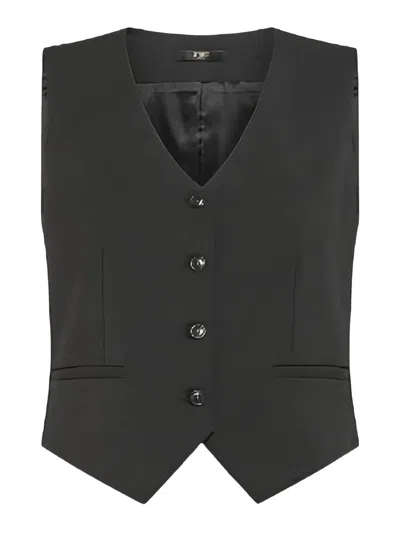 Seventy V-neck Buttoned Waistcoat In Black