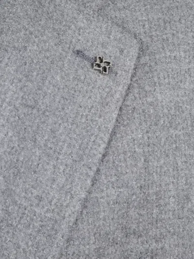 Tagliatore Jersey Jacket With Notch Lapel And Pockets In Gray