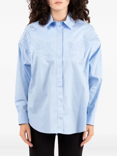Dondup Embroidered Shirt In Blue