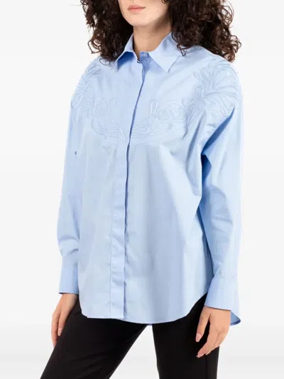 Dondup Embroidered Shirt In Blue