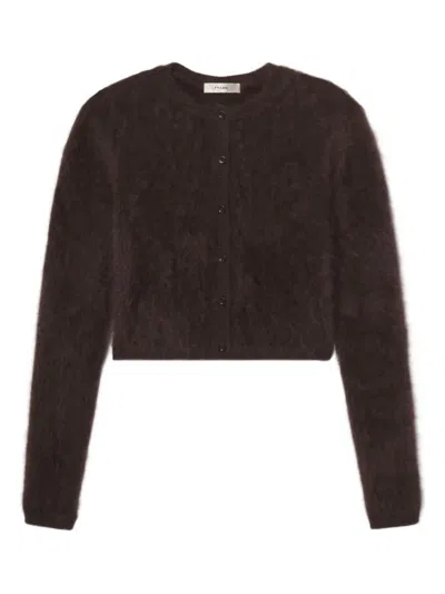 Frame Button-front Cardigan In Brown