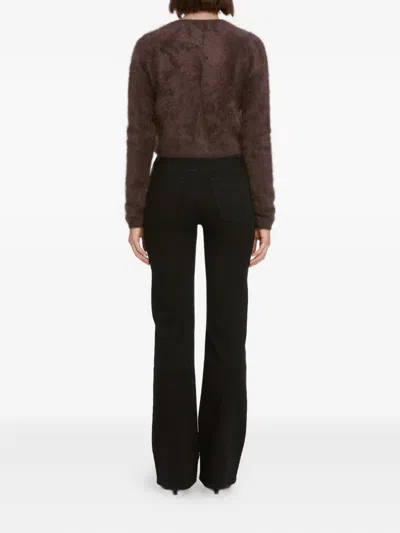 Frame Button-front Cardigan In Brown