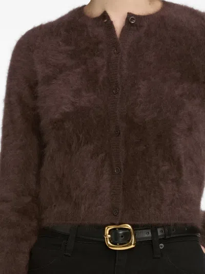 Frame Button-front Cardigan In Brown