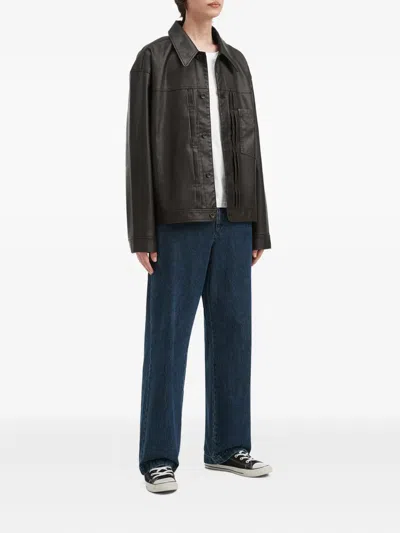 Aftermaths Artificial Leather Jacket In Black