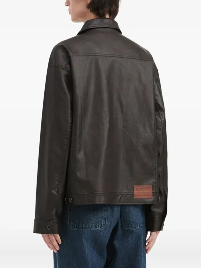 Aftermaths Artificial Leather Jacket In Black