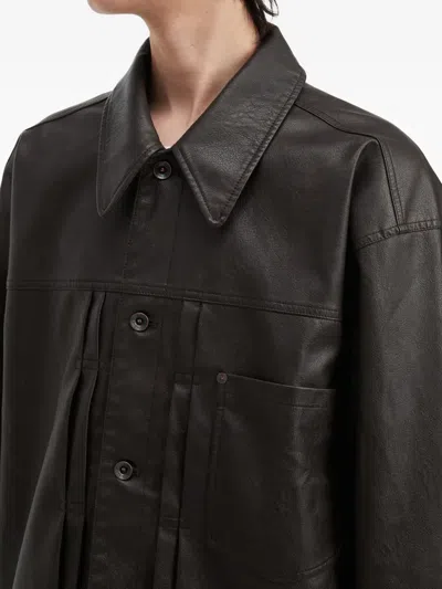 Aftermaths Artificial Leather Jacket In Black