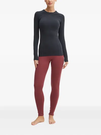 Icebreaker Logo-waistband Leggings In Burgundy