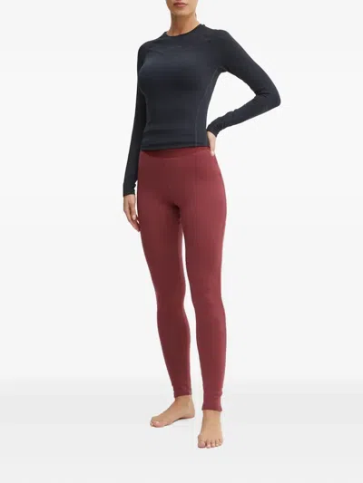Icebreaker Logo-waistband Leggings In Burgundy