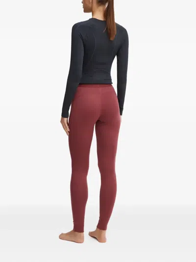 Icebreaker Logo-waistband Leggings In Burgundy