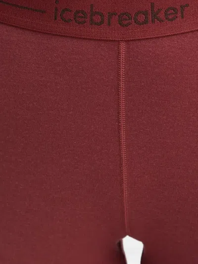 Icebreaker Logo-waistband Leggings In Burgundy