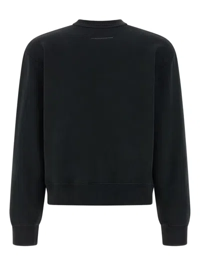 Mm6 Maison Margiela Mm6 By Maison Margiela Wool Taped Label Crewneck Sweater In Black