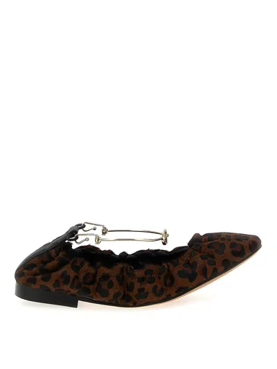 Twinset Twin-set Rounded Toe Ballerinas With Flat Soleupper In Multi